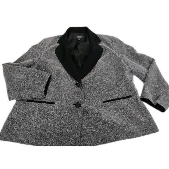 Kasper Jackets & Blazers - Kasper Blazer Jacket Plus Size 22W Long Sleeves White/Black
